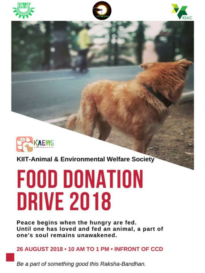 Let Us Be Kind Towards Animals – Food Donation Drive by KIIT-AEWS